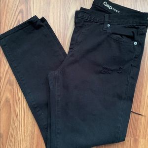 Gap Destructed Black Girlfriend Fit Jeans